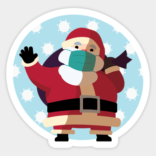 Covid Claus - Santa Claus Masks Up to Slow the Spread of Coronavirus/COVID-19 Sticker